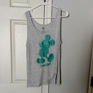 Disneyland Gray Top with Sparkle Teal Design